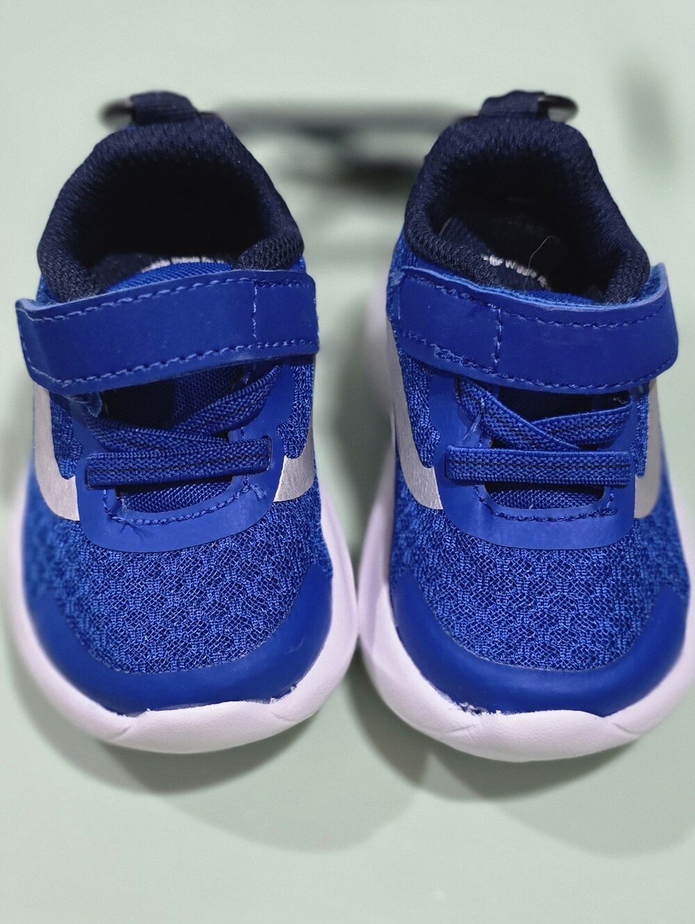 New Baby Sneakers Size 3 Blue Lightweight Hook & Loop Shoes